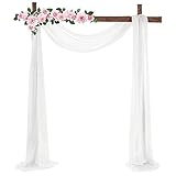 Hochzeit Vorhang Weiß Hochzeitsbogen Drapierstoff Tüllstoff, Chiffon Stoff Vorhänge Tülldekostoff Hochzeit Bogenvorhäng, Foto Hintergrundvorhang Für Arbor Hochzeit Torbogen Zeremonie Party Dek