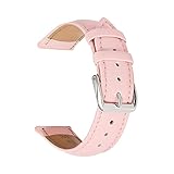 Uhrenarmband aus echtem Leder 14 mm 16 mm 18 mm 20 mm 22 mm Herren- und Damenuhrenzubehör Uhrenarmband, Rosa, 18