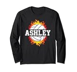 Ashley Name Volleyballspieler Jungen Ball und Netz Sportfan Lang