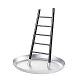 XJWWW - URG Schmuckständer, Wandmontage, Ohrringhalter, Halsketten-Display, Leiterform, 5 Ebenen, URG (Farbe: schwarz)