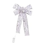 SADSXG LED Weihnachtsbaum Ornamente Bögen Band Deko, Batteriebetriebene Weihnachtsbaum Lichterkette Bunt Außen Ohne Kabel für Zuhause Weihnachtsbaum Kränze Dek