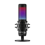 HyperX QuadCast S – RGB USB-Kondensatormikrofon für PC, PS4 und Mac, vibrations-und stoßgeschützt, Poppschutz, Gaming, Streaming, Podcasts, Twitch, YouTube, D