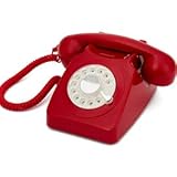 GPO 746ROTARYRED Retro Telefon mit Wählscheibe im 70er Jahre Design R