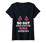 Damen SO GUT KANN NUR EINE SINA AUSSEHEN T-Shirt mit V