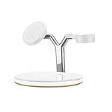 3 in 1 Kabelloses Ladestation Wireless 15W Schnelles Induktive Qi Charger für Apple Watch,Drahtloses Ladegerä für iPhone Pro/Pro Max/12/11/X/XS/,Induktionsladegeräte für AirPods 3 2