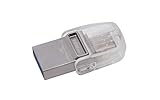 Kingston DTDUO3C/128GB USB Stick DataTraveler (microDuo 3C, USB3.0/3.1 Type-C), Silb