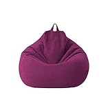 Chickwin Sitzsack ohne Füllung für Erwachsene und Kinder, Sitzkissen Bodenkissen Kissen Sessel BeanBag Sitzsäcke für Outdoor & Indoor Gaming Entspannen (Lila,70x80cm)