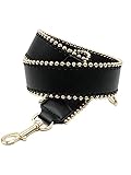 BENAVA Taschengurt für Damen Tasche | Hochwertiger Schultergurt Schwarz 50mm Breit | PU Leder Gurt für Taschen | Karabiner Farbe Gold | Tragegurt für Kamera | Taschenriemen Lederriemen Trageb