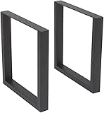 YORKING 2 Stück Tischbeine Metall Schwarz Vierkantprofil Tischuntergestell Kufengestell Industrielook Tischgestell 43 x 40cm für Bank Couchtisch Beistelltisch E