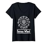 Damen Lustiger Nerdy Eisenrad Wissenschaft Papa Witz Chemie Lehrer T-Shirt mit V