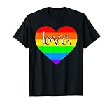 Rainbow Colored Heart Love - LGBTQ+, Lesbian, Gay, Ally T-S