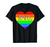 Rainbow Colored Heart Love - LGBTQ+, Lesbian, Gay, Ally T-S