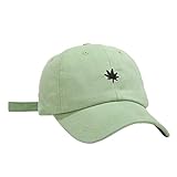 SunYoon Baseballkappe, modisch und bequem, Blatt-Stickerei, Baseballkappe, lässige Outdoor-Wildkappe, grün, O