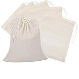 TANCUDER 6 PCS Filterbeutel Pressbeutel Stofftasche mit Tunnelzug Baumwolltasche Klein Musselin Beutel Natürlicher Filtersäcke für Straining Obst, Butter, Wein, Milchfilter (40 * 50cm)