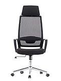 Techly 362992 Bürostuhl mit hoher Rückenlehne und verchromtem Sockel, schw