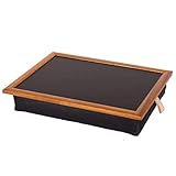 Andrew´s Knietablett Laptray mit Kissen Tablett für Laptop Stoff Uni schwarz/of schwarz/Rahmen E