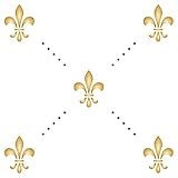 Stencils for Walls: Fleur de Lis Schablone, 20,3 x 20,3 cm (M) – Allover Wallpaper Vintage French Fleur de LYS Wandschablonen für Malvorlag
