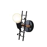 Dongbin Humanoid Kreative Wandleuchte Innen Wandlampe Modern Kerze Wandleuchte Max 60W E27 Basis Eisen Halter für Kinderzimmer, Schlafzimmer (Schwarz),Schw