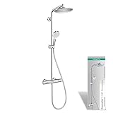 hansgrohe Duschsystem Crometta S 240 (Regendusche, Duschset mit 2 Strahlarten, Duschkopf mit Schlauch, Duschstange und Duscharmatur)