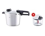 Fissler Kreativ Set 2-teilig / vitavit premium Edelstahl-Schnellkochtopf (6 L, Ø 22 cm )Induktions-geeignet + GRATIS finecut Multi-Zerk