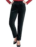 Zoulee Damen Elastische Taille Gerader Cord Pull-on Pants mit Tasche - Grün - M