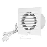 Badlüfter 100mm Weiß mit Zugschnur und Stecker - Abluftventilator Ventilator Lüfter Badezimmer T