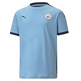 PUMA MCFC Training Jersey Jr T-Shirt, Team Light Blue-Peacoat, 164