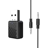 Bluetooth 5.0 USB Adapter,MoreChioce USB Sender Bluetooth 5.0 Empfänger Mini 2 in 1 Tragbarer Drahtloser Bluetooth Transmitter Plug and Play Bluetooth Sender mit 3,5mm Audiokabel für TV