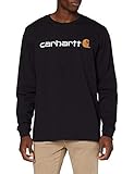 Carhartt Herren Long-sleeve Workwear Signature Graphic T-shirt - Core Logo T Shirt, Schwarz, S EU