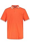 JP 1880 Herren große Größen Übergrößen Menswear L-8XL Poloshirt, Halbarm, Piqué, Streifen-Details hell-orange 3XL 748561 65-3XL