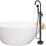 BAOSHISHAN Wannenarmatur Freistehende Bodenmontage freistehender Badarmatur Badewannen Wasserhahn Duscharmatur,Handbrause Schw