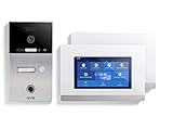 GVS - 1-Familienhaus IP Video Türsprechanlage AVS4472U - Mit 2x7 Zoll Monitor, App, HD-Kamera & Türöffner Funktion (Fingerprint/RFID) - Türklingel Sprechanlage – Gegensprechanlag