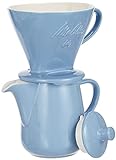 Melitta 6768435 Pour Over Set blau (Kaffeefilter 1x4 + Porzellan Kaffeekanne 0,6 l) Classic E