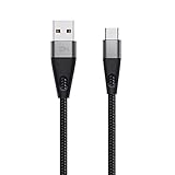 Verlängerung Typ C-Ladegerät- Kabel USB A bis USB C- Kabel 3A Fast Laden FÜR S20 / S10/ S9/ S8 Plus/ANMERKUNG 10/9/ 8 A10 / A20/ A5 LED-Anzeige Verlängerungskabel (Color : Black, Größe : 2m)