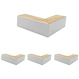 AWCPP Holzmöbelbeine, Ersatzsofa-Tischstuhlbeine Möbelfüße, Für Couch, Bett, Sessel, Schrank, Set Von 4, Stabil Und Langlebig,Weiß