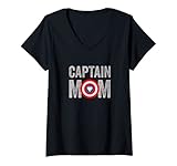 Damen Super Captain Mom Mama Superhero Superheldin T-Shirt mit V