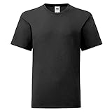 Fruit of the Loom Kids Iconic T-Shirt Gräße 104-164, Farbe:schwarz, Gräße:152