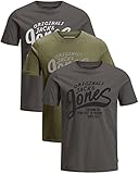 JACK & JONES T-Shirt Männer Regular, Jack and Jones Tshirt Herren 3er-Pack (Mix 20, Größe XL)