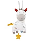 Fehn 056020 Spieluhr Zebra fehnNATUR – Kuschelige Babyspieluhr aus Bio-Baumwolle – Mit herausnehmbarem Spielwerk und Befestigung – Für Babys ab 0 Monaten – Größe: 2