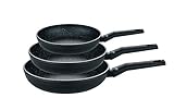 ELO Greblon Granit Solution Pfannen-Set, Induktion, antihaftbeschichtet, für alle Herdarten mit weichem Bakelit-Griff, Durchmesser 20 cm, Durchmesser 24 cm und Durchmesser 28 cm, 3 Stück
