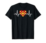Mazedonien Makedonien Herz Flagge Geschenk Makedonija T-S