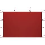 3x2m Faltbare Gartenpavillon Seitenteile für Pavillon 210D Oxford-Gewebe Wasserdichtes Anti-UV Stoff Einseitiges Zelt Zelttuch für Gartenparty im Freien Strandcamping Kein Fenster(Kein Fenster,Rot)