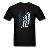 Herren T-Shirt Apcack from Uvnaw Tshirt Atwteack On Teitaen Cuphead T Shirts Cool Huneter X Heunteer Space Coerwboerey Anime Streetwear,29At289 Black,S