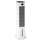 Klarstein Klimaanlage ohne Abluftschlauch, 5-in-1 Klimagerät mit Nachtmodus, Leiser Ventilator & Luftkühler, Luftbefeuchter & Luftreiniger, Mobiler Luftkühler, Luftstrom 462m³/h, Weiß