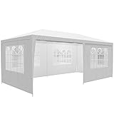 Casaria Pavillon 3x6m UV-Schutz 18m² Wasserabweisend 6 Seitenteile Festzelt Partyzelt Fenster Gartenzelt Fest Weiß