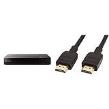 Sony BDP-S3700 Blu-ray-Player (Super WiFi, USB, Screen Mirroring) schwarz & Amazon Basics Hochgeschwindigkeits-HDMI-Kabel, CL3-zertifiziert, HDMI-Standard 2.0, 1,8