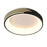 Moderne minimalistische schwarze runde Deckenlampe verziert mit einem goldenen Rand Deckenleuchten Acryl-Lampenschirm mit gleichmäßiger Lichtdurchlässigkeit Unterputz-Deckenleuchte Shop Supermarkt B