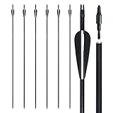 Tongtu Outdoor 6pcs 31-Zoll Bogenpfeile Carbon Pfeil für Bogenschießen Outdoor Zielschießen Jagdpfeile für Recurvebogen Compoundbogen Langbog