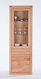 Möbel Kernbuche massiv geölt Serie Sylt für Wohnzimmer Esszimmer und Diele (Vitrine XL)