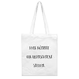 PrintPlanet® - Jutebeutel mit eigenem Text Bedrucken - 100% Stoffbeutel selbst gestalten mit Namen oder Wunschtext - Farbe Weiß